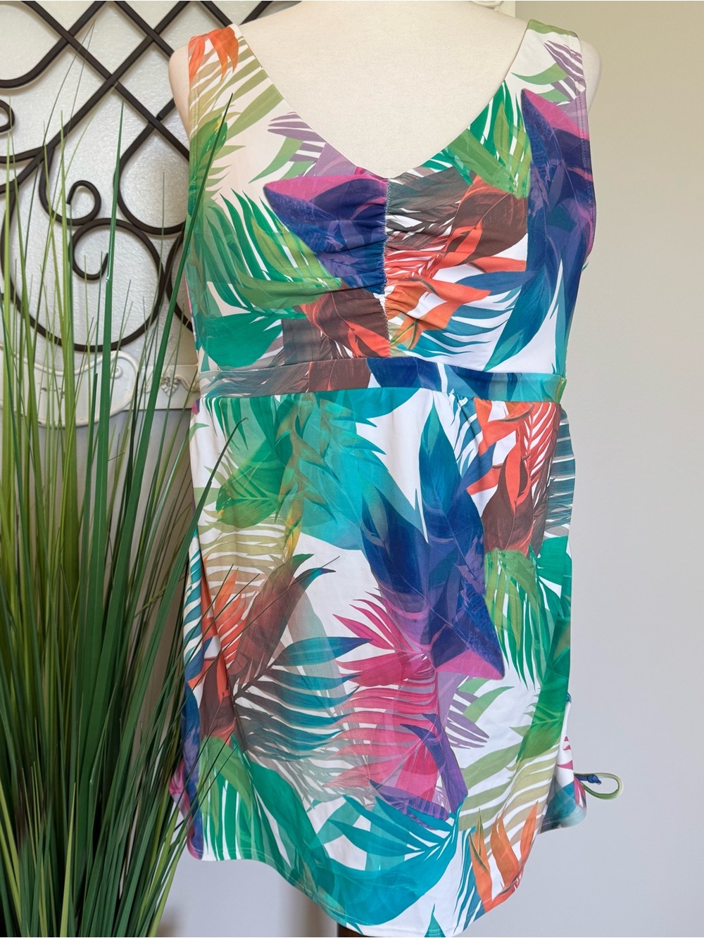 Cacique Size 18 One Piece Tropical Swimsuit - Swim Dress